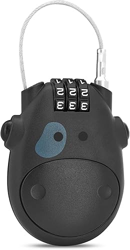 YOURKAY Lucchetto a Combinazione, Lucchetto a Filo Retrattile, Serrature con Combinazione per Casco da Moto Adatto per Auto Elettriche, Moto, Armadietti, Cassette Degli Attrezzi, Zaini (Nero) - Honorern