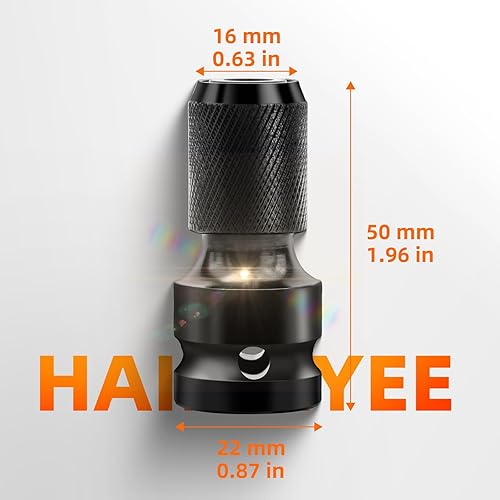 Confezione da 2 Adattatori con Attacco da Quadrello da 1/2” a Esagonale da 1/4” con Sgancio Rapido Telescopico,per Chiave a Cricchetto a Percussione e Portapunte per Cacciavite - Honorern