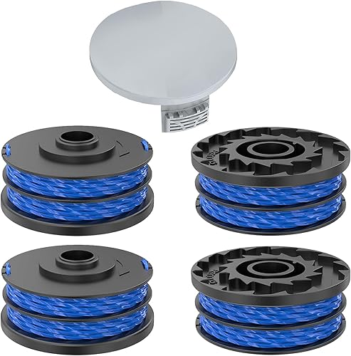 4 Bobine Filo Tagliabordi compatibile con Ryobi RAC123, bobina di filo di ricambio per RLT4027, RLT4125, RLT5027, RLT6030, RLT5127,Ø 1,5 mm 8,3m,con copertura bobina RAC122(4 bobine +1 tappo) - Honorern