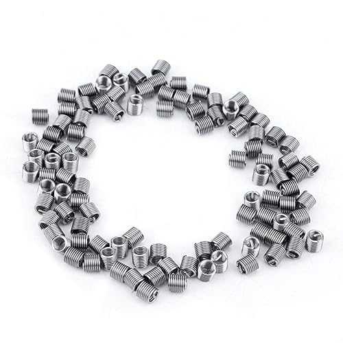 inserti filettati in acciaio inox SS304, 100 pezzi, M4, filettatura elicoidale (M4 x 0,7 x 2 D) - Honorern