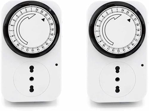 2 X Timer Regolabili 24 H Con Presa Analogica Programmabile Temporizzati - Honorern