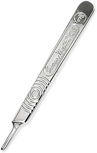 Manico per Bisturi in Argento Da 1 Pezzo, Manico in Acciaio Al Titanio, Utensile Da Taglio per Metalli, Accessori per Bisturi, Robusto Manico in Metallo, Manico Graduato - Honorern