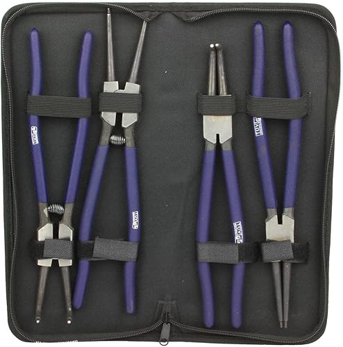 Set Pinze per Anelli Elastici Seeger 12' pollici 4pz 300mm con Custodia - Honorern