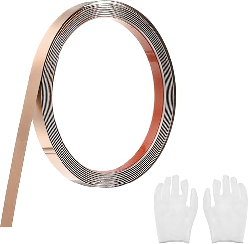 QUARKZMAN Acciaio Inossidabile Modanatura Adesiva, Buccia Oro Rosa Spazzolato e Attacca Modanatura da Parete con Guanto, Bordo Decorativo per Specchio Parete, 0,4'x 9,8 Piedi - Honorern