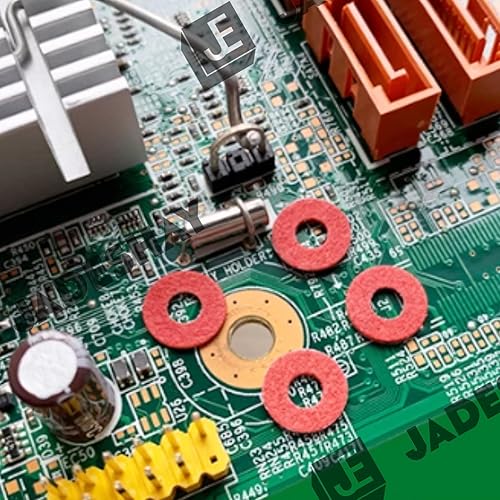 Kit Assortiti di Rondella in Fibra,150 pezzi Anello di Guarnizione Kit di Rondelle Isolanti,14 Misure Rondella Piatta Kit di Rondelle Piatte in Fibra di Acciaio Rosso con Scatola - Honorern