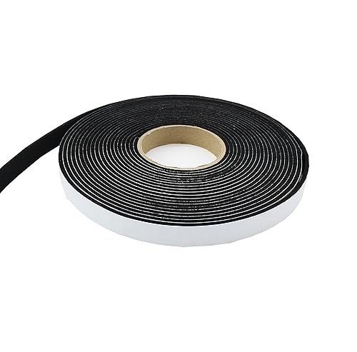 Nastro in feltro autoadesivo, larghezza 10 mm, spessore 3,0 mm, lunghezza 20 m, rotolo di feltro, protezione dai rumori (1 cm di larghezza, 3,0 mm di spessore, 20 m di lunghezza, nero) - Honorern