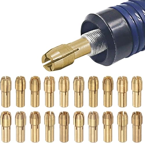 Mandrini,precisione in ottone trapano mandrino 0.5-3.2mm ottone pinza trapano adatto per utensili rotativi raccogliere portautensili trapano elettrico rettifica(20 pezzi) - Honorern