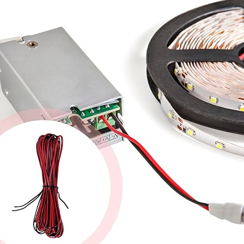 Cavo elettrico 10 metri 22AWG 2 conduttori nero rosso cavo 22 calibro 22 cavo di estensione flessibile a 2 pin per striscia luminosa LED per auto RGB RGBW rame stagnato - Honorern