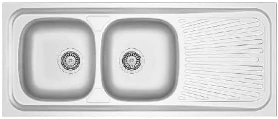 LAVELLO APPOGGIO IN ACCIAIO MOD. LA01 CM 120x50 cm. 120 gocciolatoio dx - Honorern