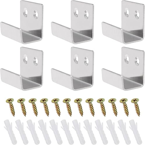 eMagTech 20PCS Staffa di visualizzazione per piastrelle in ceramica Supporto da parete in acciaio inox resistente gancio per appendere specchio immagine 16mm scanalatura larghezza interna argento - Honorern