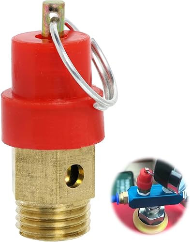 Valvola di sicurezza per compressore ad aria compressa G1/4, filettatura esterna 115PSI, pressione di regolazione rossa, cappello compressore, valvola di sicurezza, 1 pezzo - Honorern