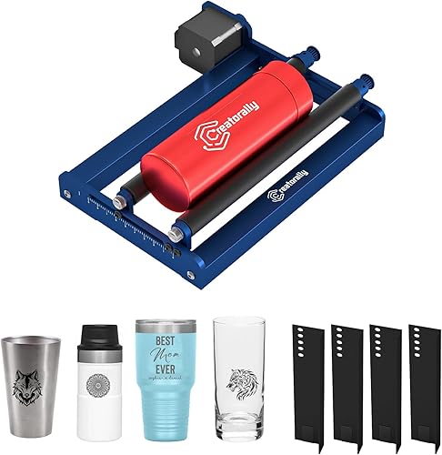 Rullo Rotante Laser, Modulo di Incisore Rotary Roller con Colonna di Elevazione 17,5 cm, Asse Y a 360° Modello di Macchina per iI Incisione per Tazza, Oggetto Cilindrico - Honorern
