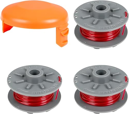Bobina di ricambio per decespugliatore, compatibile con Gardena Turbo Trimmer SmallCut articolo 2401, 0,063'/1,6 mm per bobina 5364-20, con copertura 05328-20 (4 pezzi) - Honorern