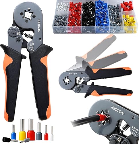 Pinza Crimpatrice 0.25-10mm², con 1250 Capicorda Elettrici - Crimpatrice per Auto e Installazioni Elettriche, Pinza Crimpatrice Capicorda,Pinza Crimpatrice,pinza a crimpare,pinza elettricist - Honorern