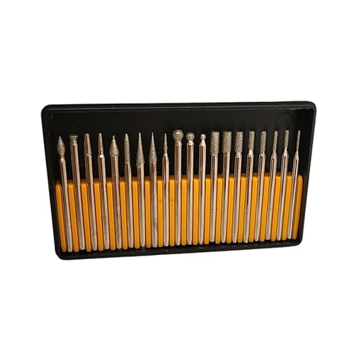 Set di 20 Mini Frese Diamantate per Intaglio e Lucidatura con Asta da 3 mm, Utensili Rotanti, Ideali per Lavori di Precisione su Pietre, Rocce, Gioielli, Vetro e Ceramica. - Honorern