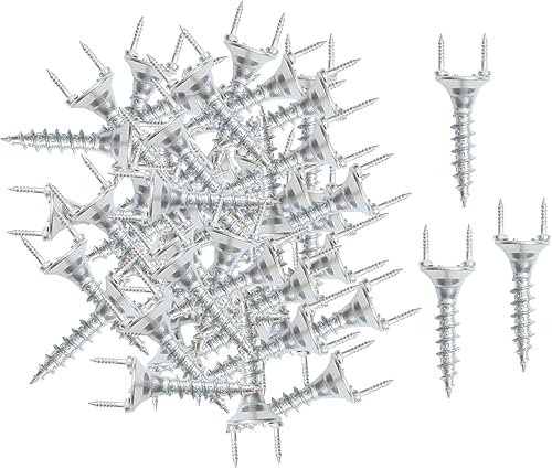50x Viti Viti a doppia estremità Viti Chiodi senza saldatura Tassello in legno Vite per battiscopa da parete di fondo, 3,5mm - Honorern