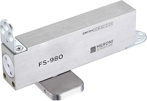 Serrature Meroni DAFS98003902B Chiudiporta a Scomparsa per Porte in Legno e Alluminio, Acciaio Satinato - Honorern