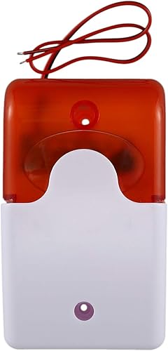 Mini Wired Strobe Warning Siren Durevole Dc 12V Allarme Suono Lampeggiante Luce Suono Corno di Allarme Sicurezza Domestica 115Db Arancione - Honorern