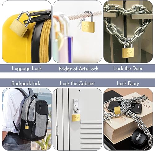 4 pezzi Lucchetto,Lucchetto con 8 chiave piccolo,lucchetto armadietto,Mini Lucchetti molto robusti valigie per zaino,borse da viaggio,valigia,magazzini,bagagli,cassette degli attrezzi - Honorern