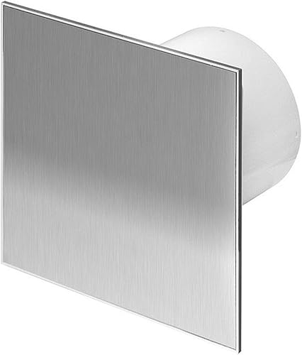 Ventilatore da bagno in acciaio inox, Ø 125 mm, con sensore di umidità, timer di ristagno e valvola di ritorno, ventilatore anteriore da parete, ventilatore da incasso, ventilatore da bagno, - Honorern