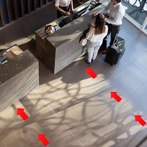 200 adesivi a forma di freccia, 7,6 x 15,2 cm, autoadesivi, resistenti alle intemperie, colore rosso fluorescente - Honorern