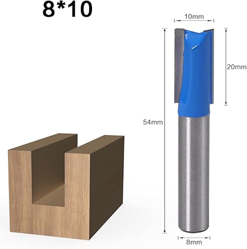 1pc 8mm Codolo Dritto Lavorazione del Legno Fresa Set Falegname Fresa 6/8/10/12/14/18/20mm Lavorazione del Legno utensile da Taglio Fresa (Color : 8x18mm) - Honorern