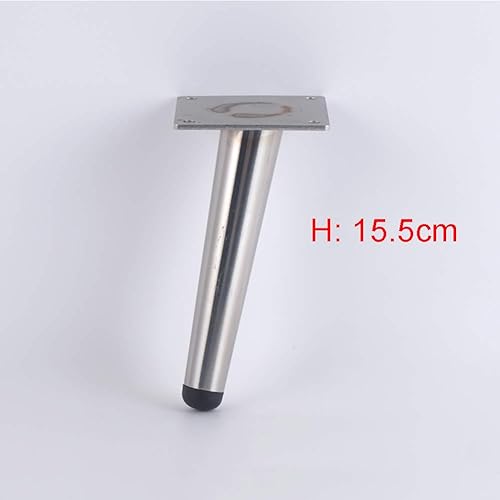 Piedini per mobili/Parti di mobili in Acciaio Inossidabile Cromato Gambe per Divano-Dritti/obliqui Conici per Armadio Sedia Divano Tavolo Letto Piedi 15-30 cm (Oro,Argento,Nero) - Honorern