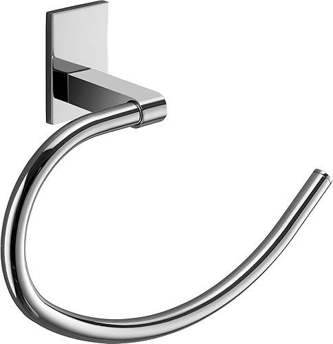 Gedy Maine - Anello portasciugamani, in Ottone, Argentato, 22,5 x 6,6 x 16,3 cm - Honorern