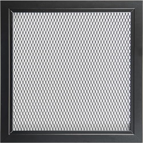 Griglia di Ventilazione in Alluminio Perforato con Rete di Protezione, Verniciata a Polvere Nero RAL 9005, Griglia per Interno/Esterno, Diffusore Aria Calda. (40 x 20 cm) - Honorern