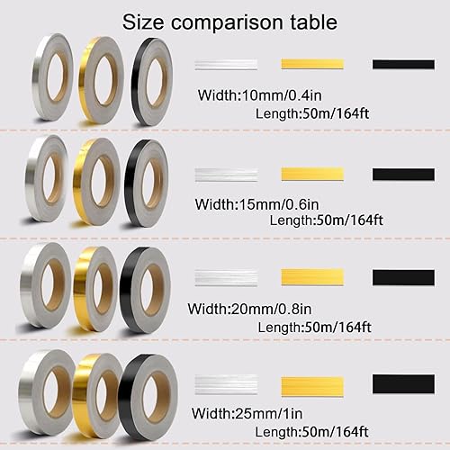 AXYWINBO 50m * 2cm Autoadesivo Tile Sticker,Mylar Argento Universale Wall Sticker Impermeabile Gap Pavimento Nastro Di Sigillamento Per Armadio, Cucina, Lavandino, WC, Angolo, Decorazione Bagno - Honorern