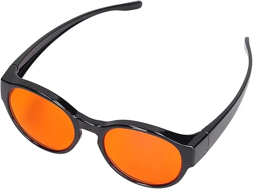 Occhiali da Gioco con Luce Blu da 400-500 Nm, Oltre il 99,9% di Occhiali Che Bloccano la Luce Blu, Lenti Arancioni, Protezione UV, Sopra gli Occhiali o da Soli (Lenti per occhiali quadrati) - Honorern