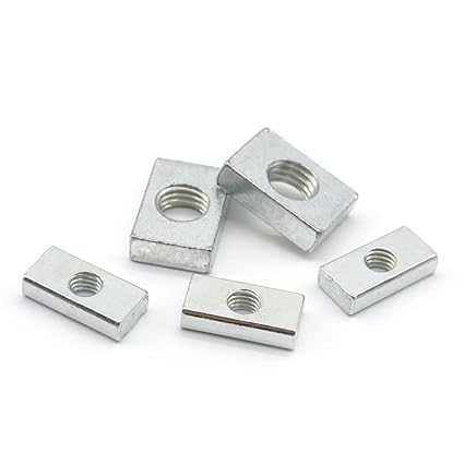 10/50 pz Dado Quadrato M3 M4 M5 M6 M8 Acciaio Al Carbonio Zincato Sottile Dadi Rettangolari Blocco Cursore per Profilo In Alluminio accessorio (Color : 50pcs_M4-12x8x2mm) - Honorern