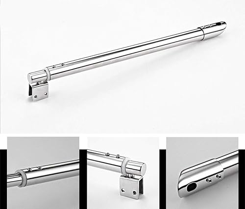 Set di 2 barre telescopiche NUZAMAS da 300 mm a 500 mm, da vetro a parete, 25 mm, per vetro da 8 mm a 12 mm, braccio di supporto in acciaio inox, per bagno, box doccia - Honorern
