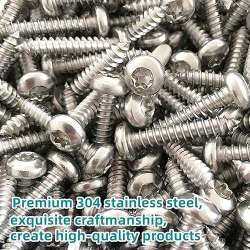 Viti autofilettanti Torx, M5 x 10 mm, in acciaio inox 304, viti autofilettanti per legno (100 pezzi) - Honorern