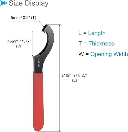 CoCud Chiave a C per Regolazione Ammortizzatori a Molla - (Applicazioni: per Serrare Il Dado di Bloccaggio Del Mandrino Er32) - Honorern