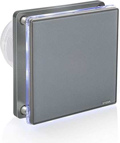 Grigio Aspiratore Bagno 100 mm com LED Ventilatore Da Bagno Silenzioso - Ventilatore Da Bagno Moderno - Ventilatore Da Bagno 100 mm - Honorern