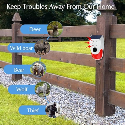 Sistemi di sicurezza domestica, allarme solare con sensore di movimento con monitoraggio remoto, allarme esterno resistente alle intemperie, 120 dB 24 ore 3 modalità per casa, fattoria, - Honorern