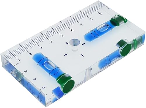 Trasparente T-Type Multi-funzionale Livello Bolla Bidirezionale Livello con Magnete Scala Dimensioni 95x51x13mm(Blu) - Honorern