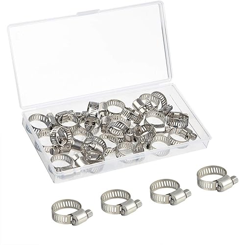 FEPITO 20pcs fascetta clip morsetto 10-16mm regolabile in acciaio inox giubileo clip a vite senza fine tubo tubi morsetto in scatola PP - Honorern