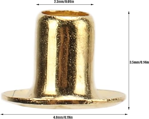 500 Pz 3.5mm/4.5mm/5.5mm Oro Doppio Occhiello Rivetto Cavo, Occhielli Rotondi in Metallo per Abbigliamento Fai da Te Borsa Tende Cintura Scarpa(4.5mm) - Honorern
