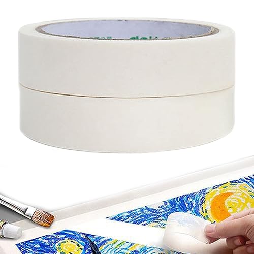 Nastro decorativo in carta crespa, 2 pezzi, 2 cm x 20 m, protezione per studenti d'arte, riso ad alta viscosità, colore bianco, decorazione a spruzzo, bella cucitura (3,5 cm) - Honorern