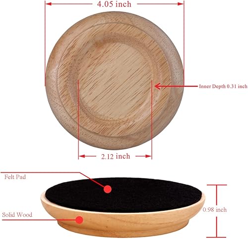 Pianoforte verticale tazze di rotelle,Hardwood Piano Caster Pad mobili gamba Pad Set di 4,con antiscivolo a prova di umidità e antirumore pastiglie di feltro per protezioni pavimento in legno duro - Honorern