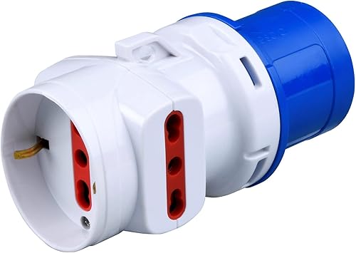 1PEZZO ROSI ADATTATORE INDUSTRIALE 2 PRESE BIPASSO+SCHUKO - Honorern