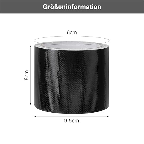 ZMDMAH 2 pezzi di nastro adesivo impermeabile 8 cm x 6 m, nastro adesivo nero, nastro di riparazione tenda, accessori tenda, kit di riparazione per tendalini, telone per camion, kit di riparazione - Honorern