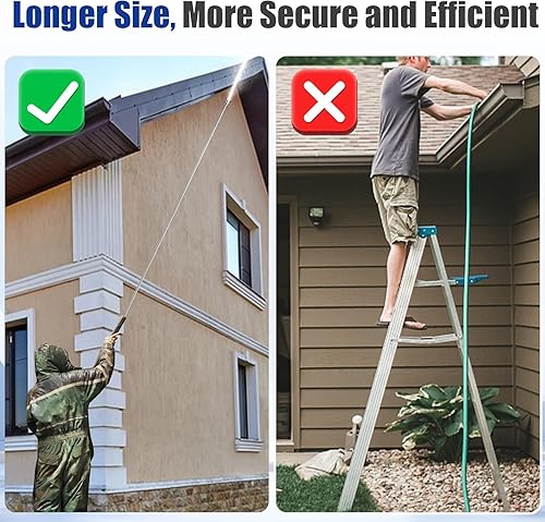 M Mingle Bacchetta di prolunga per idropulitrice 120 '' - Accessori per idropulitrice con 5 Punte per ugelli - Asta Curva da 30 °/90 °/120 °, Attacco rapido da 1/4 di Pollice - Honorern