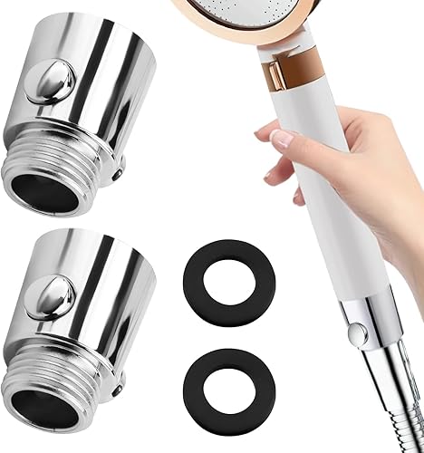 Stop Doccia, 2 Pezzi Valvola di intercettazione Soffione Doccia G1/2 Valvola di Soffione Doccia Risparmio Acqua per Rubinetto Doccia Interruttore a Un Pulsante per Soffione Doccia Docce - Honorern