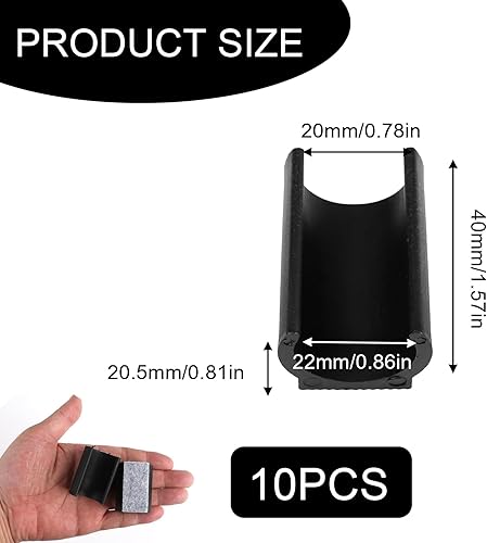 10 Pezzi Coprigambe Per Sedia In Silicone Manicotto A Forma Di U Manicotto Per Tubo Mobili Protezioni Passanti in Feltro Diametro 24-25 mm Per Il Pavimento Morsetto Per Sedia Cantilever Silencer - Honorern