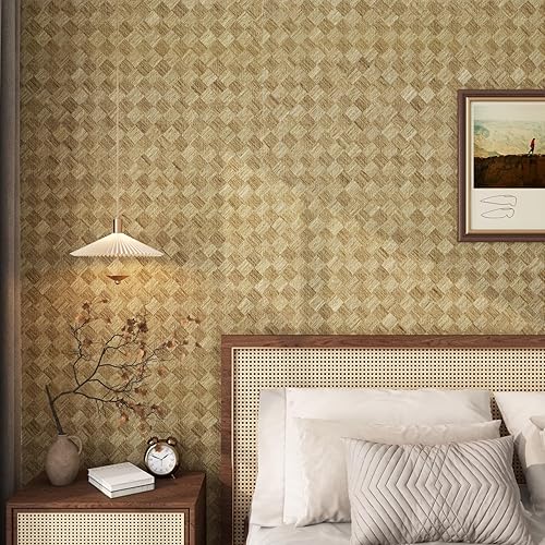 FunStick 60CM×5M Carta da Parati Adesiva Muro Vintage Marrone Pellicola Adesiva Decorativa per Pareti Camera da Letto Carta Adesiva per Mobili Marrone Carta da Parati per Armadio Scaffali Soggiorno - Honorern