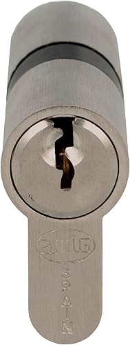 Amig - Cilindro Serratura Sicurezza | Anti-trapano in Acciaio Inox | Frizione Semplice per Anziani | Ottone Cromato, Camma Lunga, 75 (30-45 mm), Cromato Opaco, Ottone - Honorern