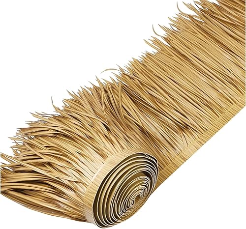 Tegole di Paglia di Palma Pannelli Decorativi in Paglia Sintetica - Resistente ai Raggi UV e Impermeabile Perfetto per Tetti e Decorazioni Esterne(Size:4m/13.1ft) - Honorern